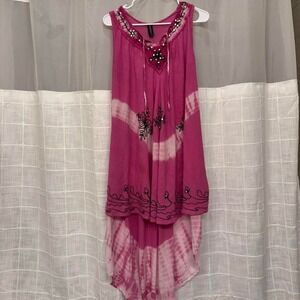 True Rock Pink & White Tie-Dye Dress